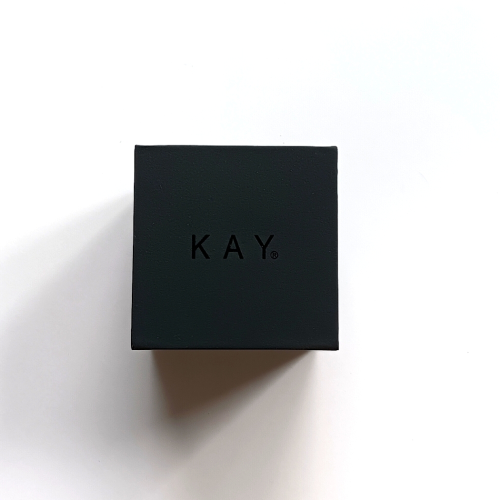 Kay Jewelers Necklace Box Black 2.25 Inches Square Hardcover Lined Interior